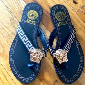 Black and gold sandals new
